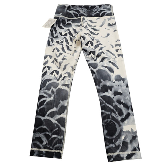 NWT Lululemon Leggings Womens Size 2 Wunder Under Crop II White Gray Stretch - Picture 2 of 12